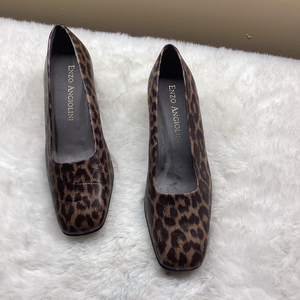 Enzo Angiolini Brown Leopard Print Women's Shoes